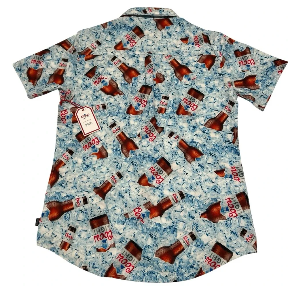 Coors Light Valor Collective Button Up Shirt Men's M Multicolor Short Sleeve NWT